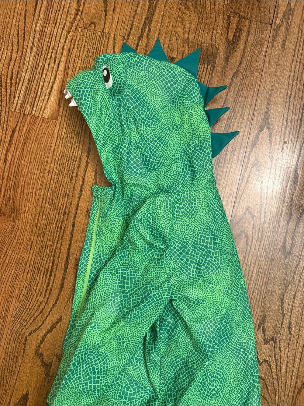 Cat & Jack 3T Bright Green Dino Hooded Rain Jacket - Picture 3 of 3